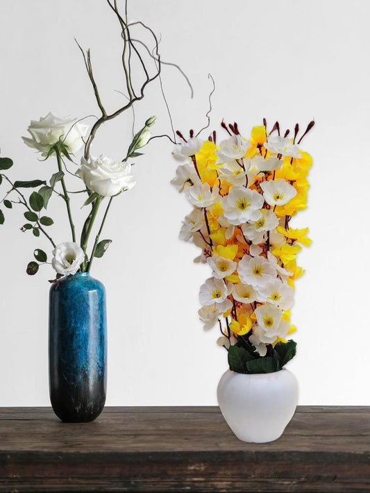 Yarma Artificial Flowers with Pot for Home Decoration | Office Decor, Gift for him/her, Artificial Plants with Pot, Multi Yellow, Pack of 1 Piece, 45 cm
Height