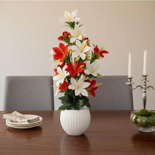 Yarma Artificial Flowers with Pot for Home Decor | Artificial Plants Big Size for Living Room Decor | Premium Artificial Flower Vase for Living Room, Bedroom & Hall
