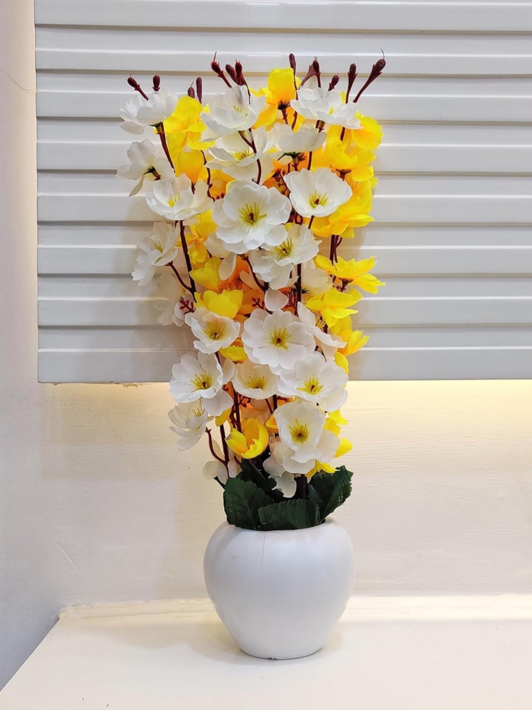 Yarma Artificial Flowers with Pot for Home Decoration | Office Decor, Gift for him/her, Artificial Plants with Pot, Multi Yellow, Pack of 1 Piece, 45 cm
Height