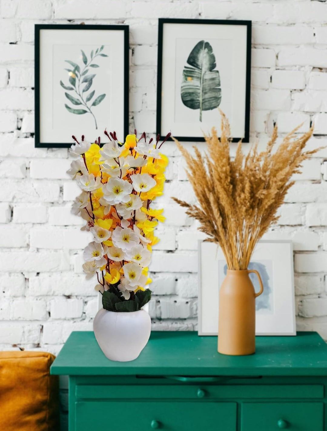 Yarma Artificial Flowers with Pot for Home Decoration | Office Decor, Gift for him/her, Artificial Plants with Pot, Multi Yellow, Pack of 1 Piece, 45 cm
Height
