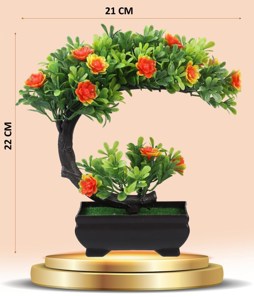 Yarma Artificial Flower with Plastic Pot - Elegant Home and Office Décor for Office Desk, Living Room, Balcony, Bathroom, Wash Basin, Bedroom