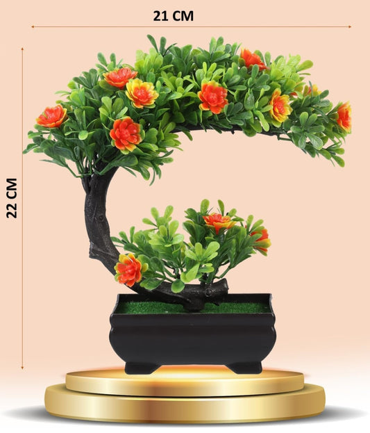 Yarma Artificial Flower with Plastic Pot - Elegant Home and Office Décor for Office Desk, Living Room, Balcony, Bathroom, Wash Basin, Bedroom