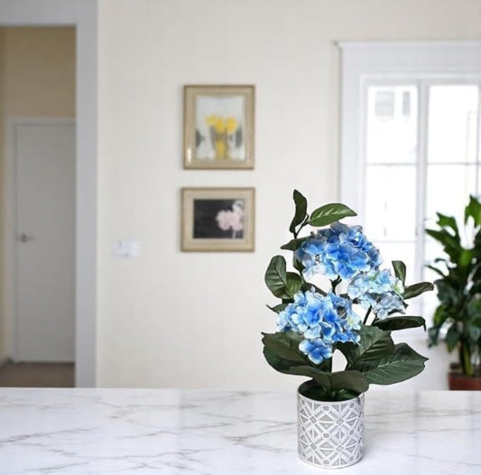 Yarma Artificial Potted Plant, Outdoor/Indoor Artificial Plants & Flowers Plants & Flowers | Decoration (Blue)